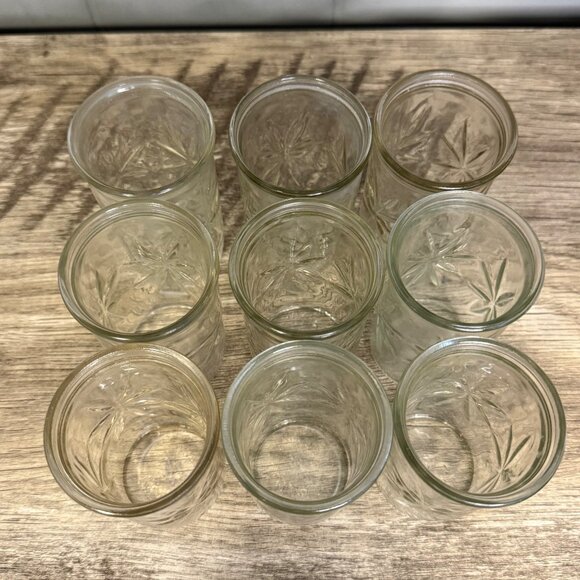 Lot of 9 Vintage Atomic Starburst Jelly Jar Juice Glass 50th Anniversary - Picture 4 of 6